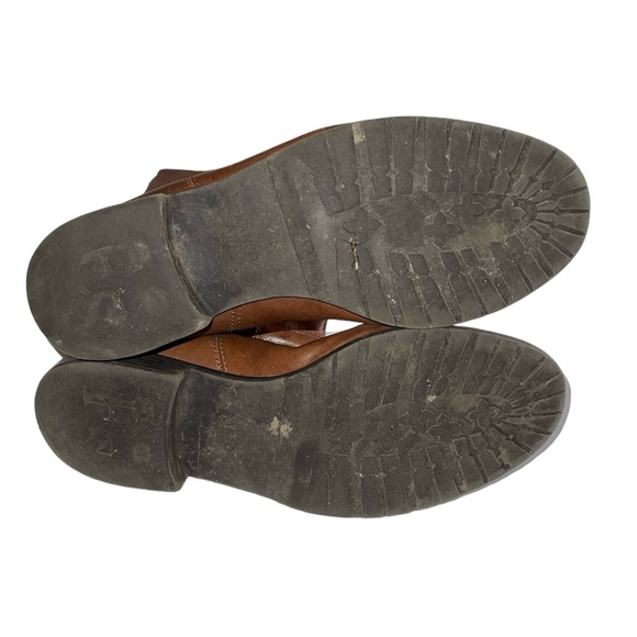 Franco Sarto Tahini Brown Leather Tall Zippered Boot with Button Detail Sz 8.5 - Picture 10 of 12